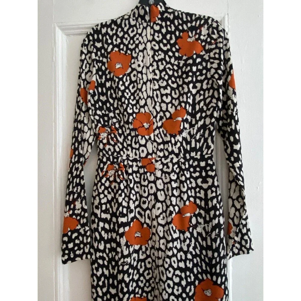 Essentiel Antwerp Silk Leopard Floral KABBEY Dress Size 38 (4) - Long Sleeve - Picture 6 of 16